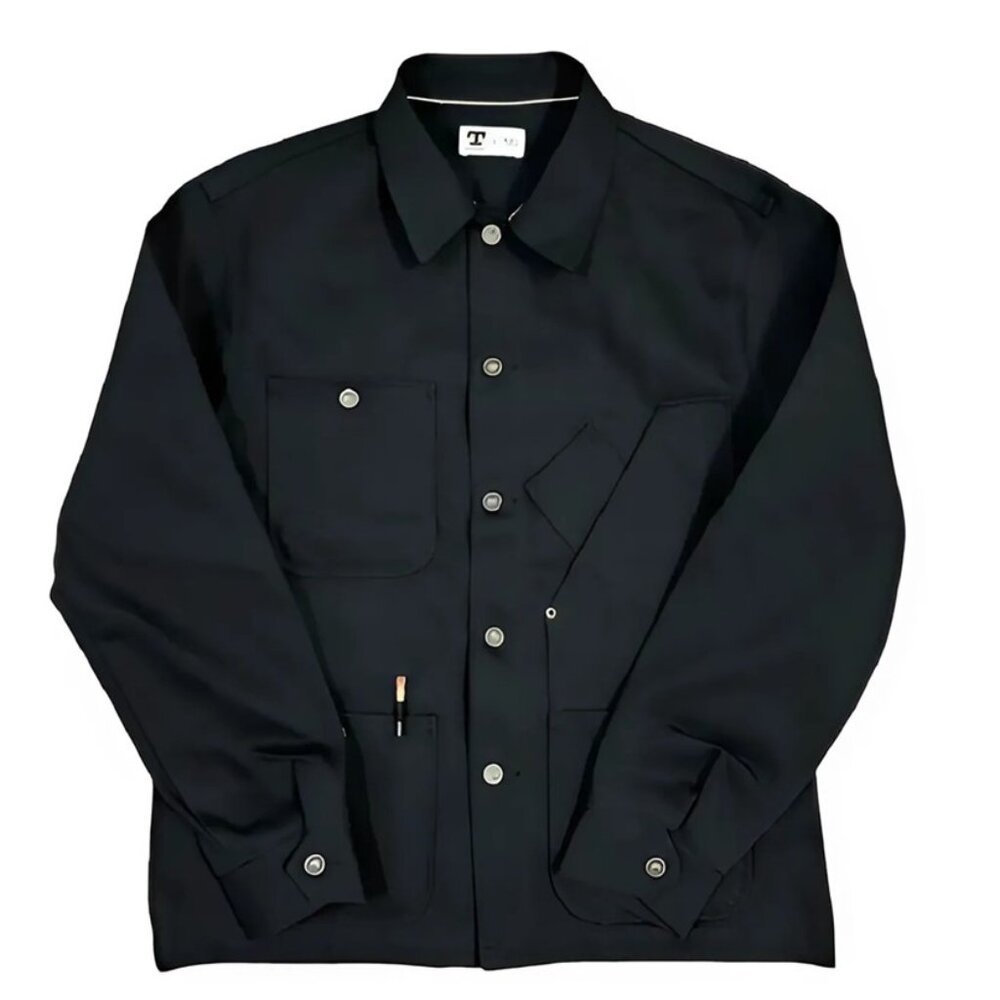 Tellason Coverall Jacket Japanese Selvedge Denim (Black, XL)